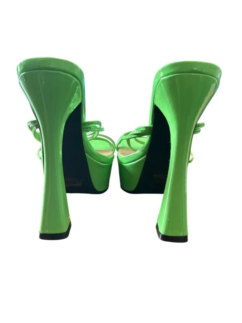 Lemonade Lime Green Patent Platform Strappy Heels Womens 10 Y2K Barbiecore